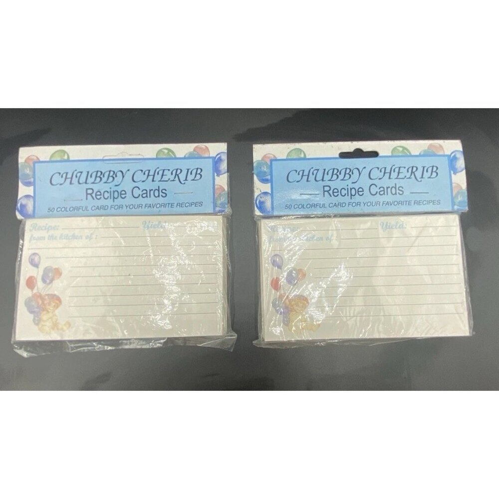 Chubby Cherub Recipe Cards 5x3 Lot of 2 Packs 50 Each Vintage NOS Home Cook Chef